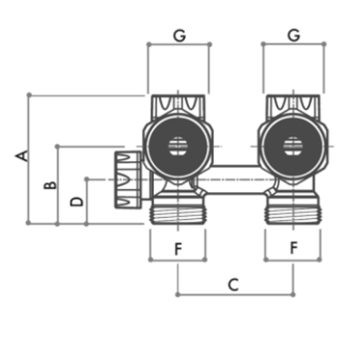 Клапан запорный для радиатора LUXOR M 174 3/4″ Ду20 Ру10 угловой, внутренняя/наружная резьба