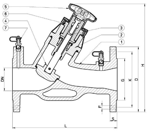 Клапан балансировочный MVI BL.230 6″ Ду150 Ру16 ручной, чугунный, фланцевый