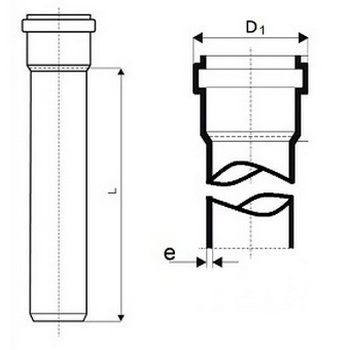 Труба полипропиленовая ПП Политэк Дн110x3м, толщина стенки 3.4 мм, бесшумная канализация Упаковка 5 шт.