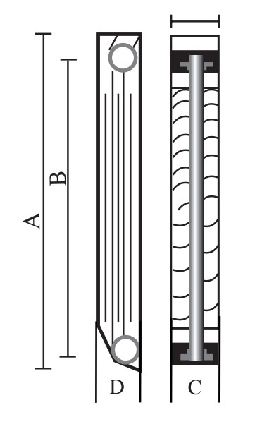 Радиаторы биметаллические HALSEN 500/80 4-14 секций (цвет - белый)