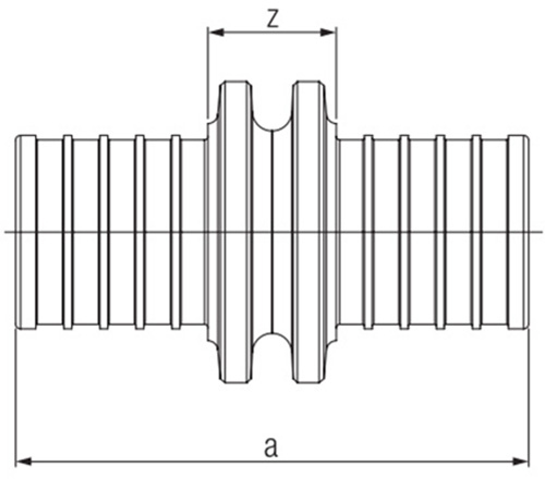 Муфты соединительные Rehau Rautitan RX Дн16x16 Ру10 равнопроходные для труб из сшитого полиэтилена, присоединение - аксиальное, корпус - бронза