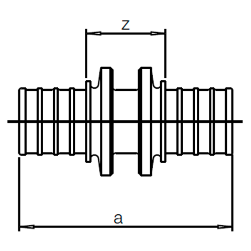 Муфта латунная Rehau RAUTITAN PLATINUM Ду17 соединительная равнопроходная корпус —  латунь, никелированная