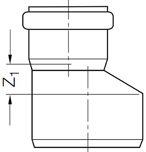 Переходник канализационный шумопоглощающий REHAU RAUPIANO Дн125x110, материал - полипропилен  RAU-PP, уплотнение - стиролбутадиеновый каучук