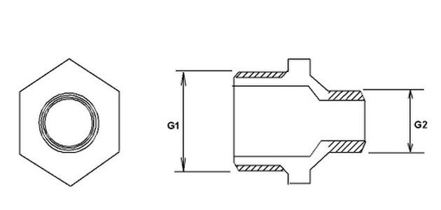 Бочонок (ниппель) переходной Remsan 1 1/2″х3/4″ Ду40х20 Ру16, наружная резьба, латунный, никелерованный