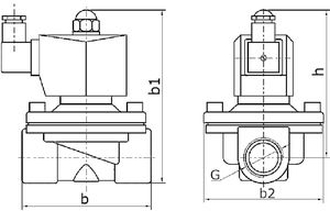 Клапан электромагнитный Росма СК-21-В G1 1/2 Ду40 Ру7 латунный, нормально открытый, прямого действия, мембрана - Viton, с катушкой 220В