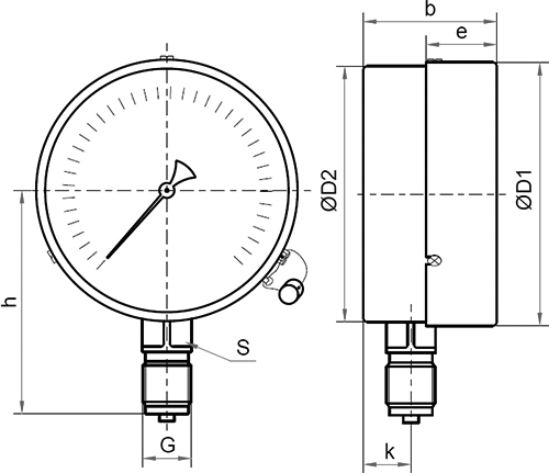 Манометр Росма ТМ-310Р.00 (0-1 МПа) G1/4 общетехнический 63 мм, радиальное присоединение, класс точности 1.5