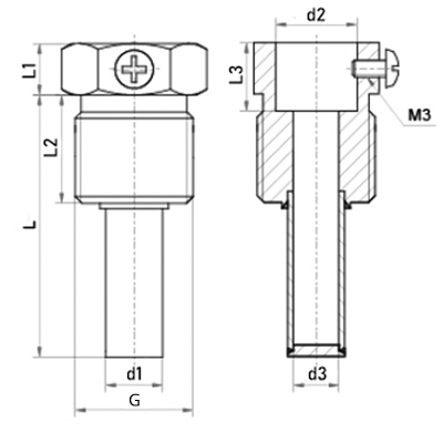Гильза для термометра Росма БТ серии 211, L=64 Дн10 Ру250, нержавеющая сталь, резьба М20x1.5