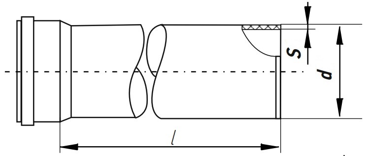 Труба внутренняя канализационная PP-H РосТурПласт Дн40х1,8 длина 0,15 м с раструбом, безнапорное