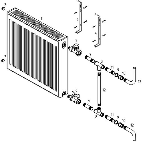 Радиатор стальной панельный Royal Thermo COMPACT C21-400-1400 RAL9016 1.9741 кВт настенный, присоединение резьбовое - 1/2″, подключение - боковое, универсальное, цвет - белый
