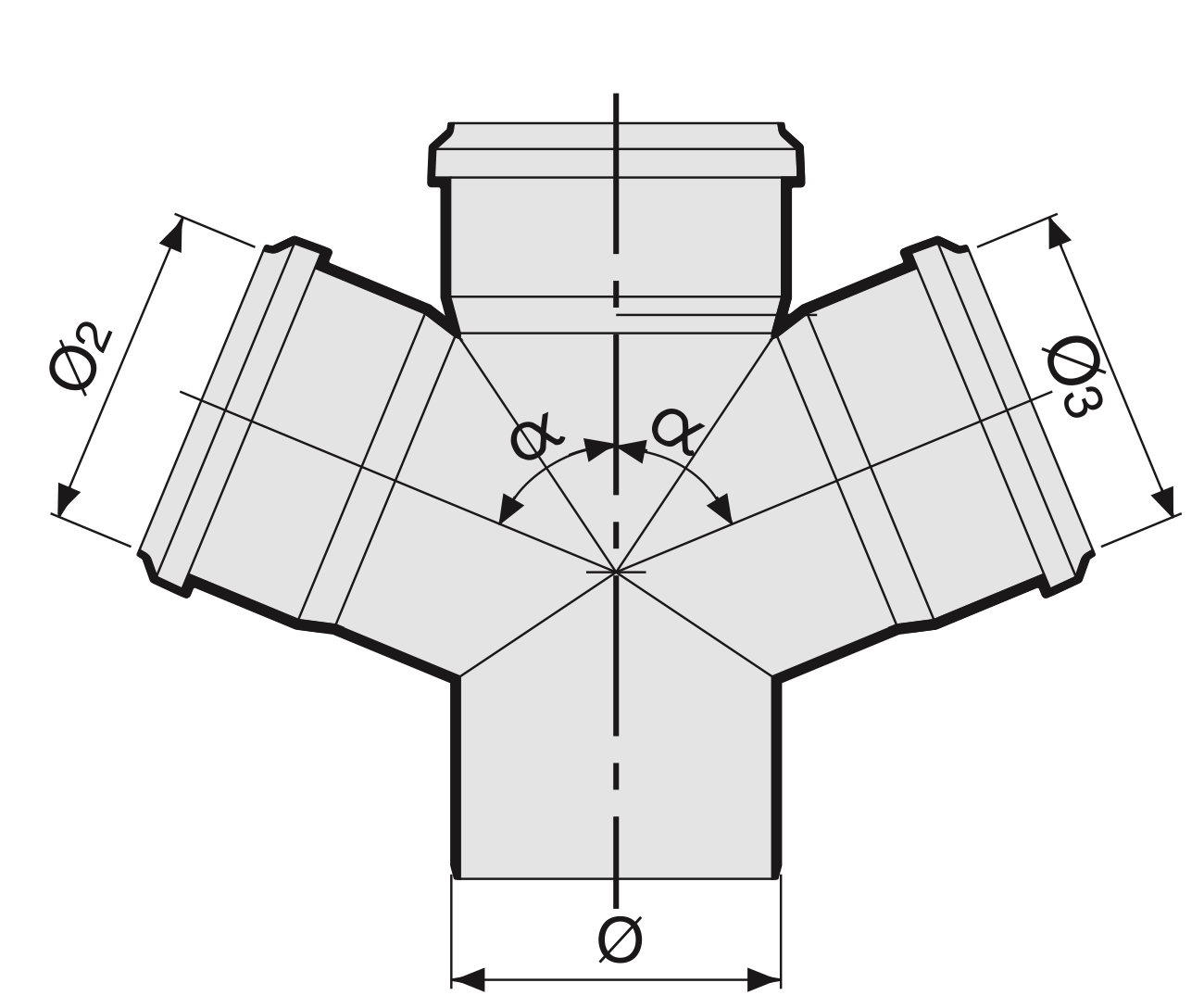 Крестовина полипропиленовая одноплоскостная SINIKON Стандарт 110x110x50 87° для внутренней канализации
