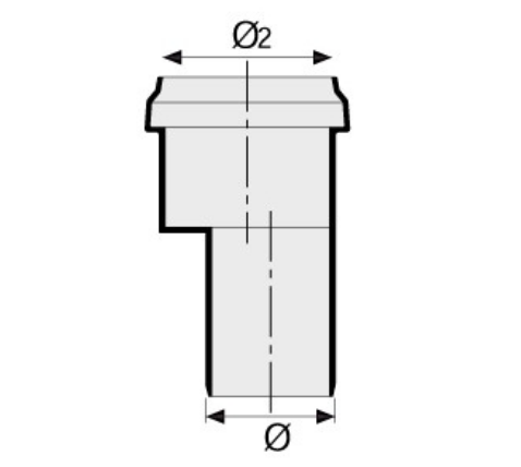 Переход Sinikon Стандарт Дн40x50 эксцентрический, для внутренней канализации из полипропилена