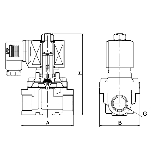 Клапан электромагнитный Smart SM-5563 3/4″ Ду20 Ру10 прямого действия, нормально закрытый, корпус - латунь, мембрана - FKM, DC 12v