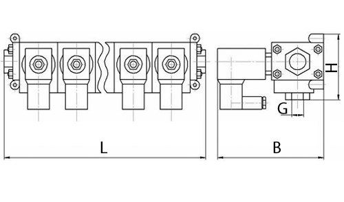 Клапан электромагнитный Smart SM-8863K 1/2″ 5х1/2″ Ду10 Ру10 коллекторный, прямого действия, нормально закрытый, корпус - латунь, мембрана - FKM, AC 220v