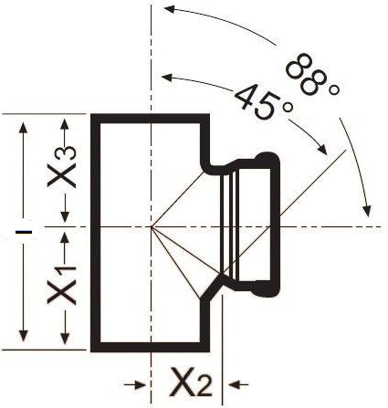 Тройник чугунный SML-SYSTEM Ду150х125 88° безраструбный