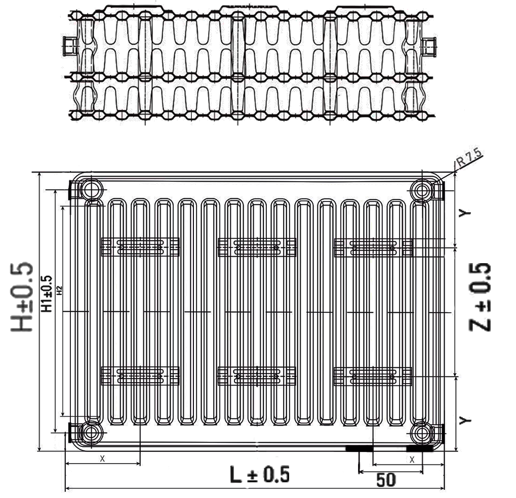 Радиатор стальной панельный STI Ventil Compact 21-500-400