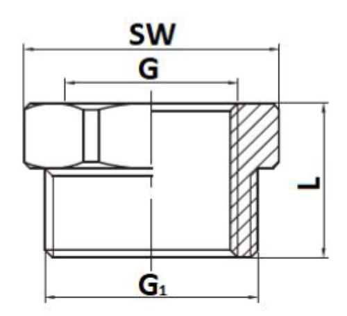 Футорка STOUT SFT-0029-011234 1 1/2″х3/4″ Ду40х20 Ру16 корпус — латунь CW617N никелированная, для стальных труб, резьба внутренняя/наружная