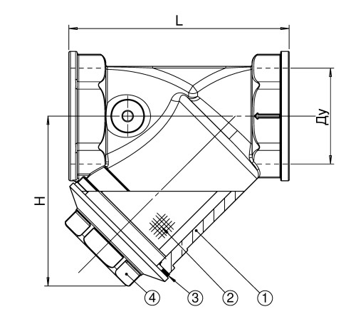 Фильтры сетчатые Tecofi F1141 Ду10-100 Ру16, Y-образные, стальные резьбовые, корпус — латунь