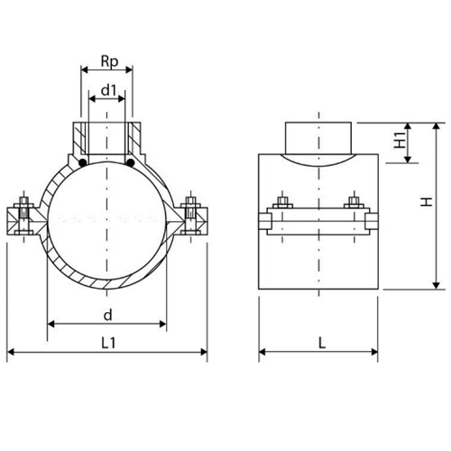Седелка для полиэтиленовых труб ТПК-Аква Дн63х1 1/2″ Ру16 с внутренней резьбой и резьбовым выходом