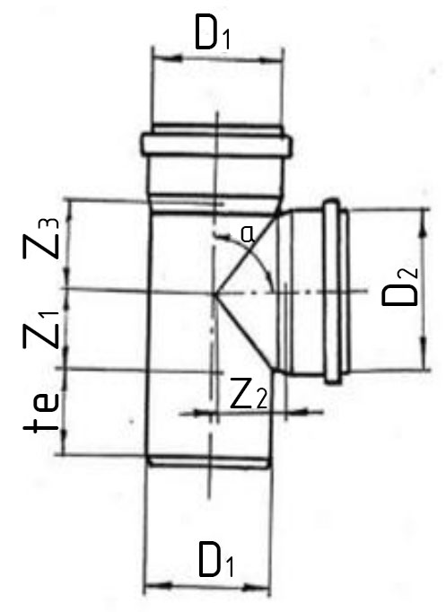 Тройники VALFEX PP-H Дн32-110х32-110 87° переходные для внутренней канализации