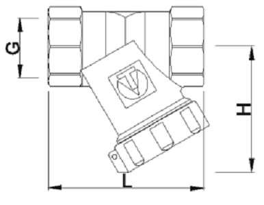 Фильтр механический Valtec VT.193.N.04 1/2″ Ду15 Pу20  внутренняя/внутренняя разьба, латунный, косой, с заглушкой