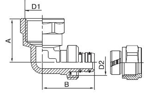 Угольник обжимной для металлопластиковых труб Valtec VTm.352.N.002004 Дн20х1/2″ Ру25, латунный, присоединение компрессионное / внутренняя резьба