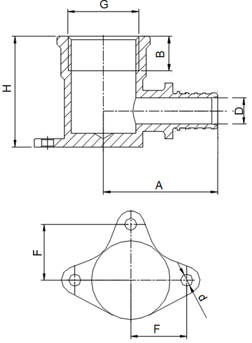 Водорозетка надвижная для полиэтиленовых труб Valtec VTm.454.BG.002004 Дн20х1/2″ Ру16, латунная, присоединение аксиальное / внутренняя резьба, для труб SDR 7.4