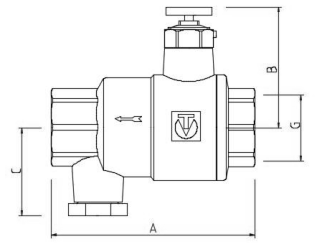 Клапан обратный Valtec VT.171.N.05  3/4″ Ду20 Pу40 c дренажем и воздухоотводчиком
