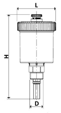Эскиз габариты и размеры воздухоотводчик муфтовый поплавковый Giacomini R99L