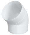 Колено ERA 12.5ККП 45° диаметр D125 мм 45 градусов для круглых воздуховодов, корпус - пластик, цвет - белый