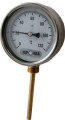 Термометр осевой ПРОМА ТБ150 до 120°С биметаллический, диаметр корпуса - 150 мм, длина погружной части 100 мм, присоединение - G1/2″, безвинтовое, класс точности - 1,5