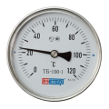 Термометр биметаллический ТБ100 Метер осевой, до 160°С, корпус 100 мм, L=100 мм, присоединение G1/2″