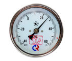 Термометр биметаллический БТ-41.211 Росма осевой, от -40 до +60°С, корпус 80 мм, L=100 мм, присоединение G1/2″