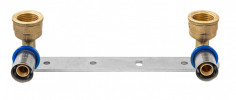 Водорозетка APE APL38 Дн16х1/2″ Ру16, пресс / внутренняя резьба, латунная, комплект 2 шт на пластине, для металлопластиковых труб