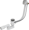 Сифон для ванны плоский Alca Plast A565CRM1-120 Дн40x1 1/2″ полуавтоматический, подключение к канализации 40/50 мм, выпуск для ванной 1 1/2″ с переходной трубкой 10°, длина перелива 1200 мм