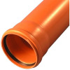 Труба наружная канализационная РР-B РосТурПласт Дн110х3.4 длина 3.0 м, с раструбом, безнапорная, оранжевая