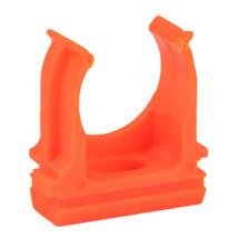 Крепёж-клипса EKF DERJ-Z Ду20 для гофрированных и гладких труб, материал – полипропилен, 10 шт, цвет – оранжевый