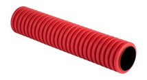 Труба гофрированная EKF Plast Дн160 L6 двустенная жесткая, внешний диаметр 160 мм, материал - ПНД, стержень 6 м, цвет красный